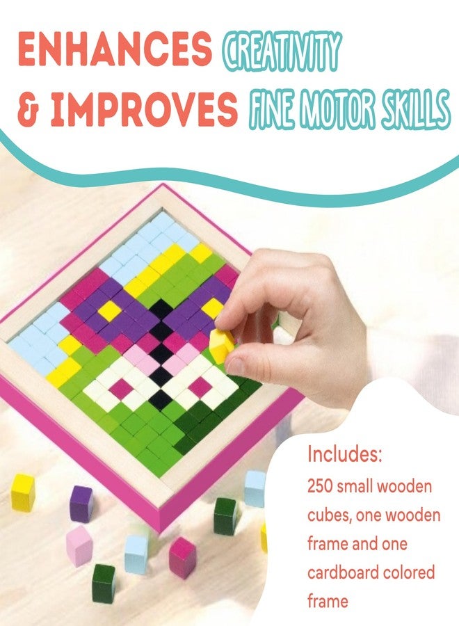 كيوبيكا مكعبات خشبية فسيفسائية من كيوبيكا - أحجية مونتيسوري للأطفال الصغار - أحجية خشبية مكونة من 250 قطعة للأطفال الصغار - أحجية تعليمية مناسبة للسفر للأطفال من عمر سنتين إلى أربع سنوات - خشب معتمد من مجلس رعاية الغابات، دهانات ألمانية مائية - Image 5